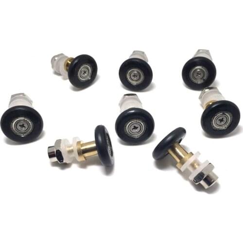 8 Black Shower Door Rollers Wheels Runners Pulleys wheel diameter25mm