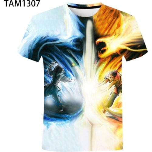 Avatar Ainme 3D Printed Mens And Womens Harajuku Personalized Short Sleeve T-Shirt Childrens Moisture Absorption And Sweat