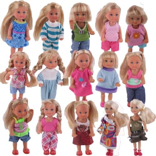 FreeShipping Mix 10 Sets Clothes&Dresses&Skirt Fit Mini Doll For Kelly Simba Doll Accessories AB42