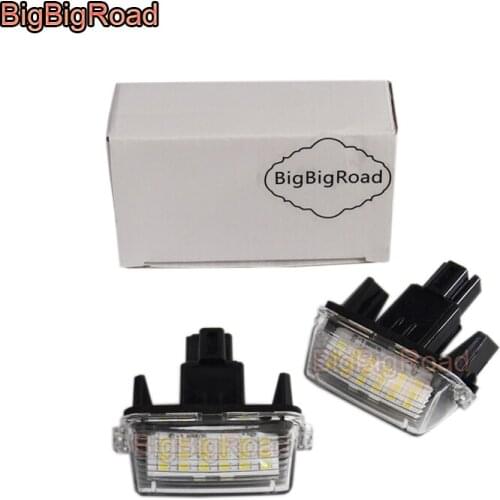BigBigRoad For Peugeot Partner Tepee 207 (A7) / 407 / 406 / Citroen Berlingo LED Car License Plate Light Number Frame Lamp