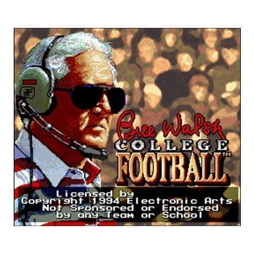 Bill Walsh College Football USA Version 16 bit Big Gray Game Card For NTSC Game Player