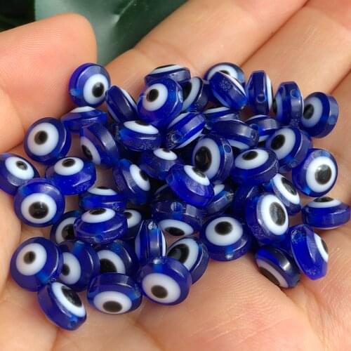 6/8/10mm Oval Shape Spacer Beads Evil Eye Beads Stripe Resin Spacer Beads for Jewelry Making DIY Bracelet Necklace Charms 50pcs
