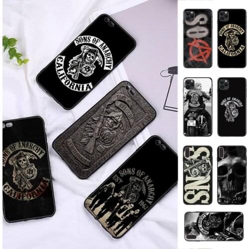 FHNBLJ American TV Sons of Anarchy Phone Case for iPhone 8 7 6 6S Plus X 5S SE 2020 XR 11 12 pro XS MAX