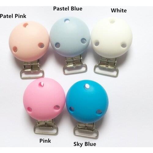 Chengkai 5pcs Silicone Round Baby Dummy Teether Pacifier Chain Holder Clips Soother Nursing Toy Accessories Holder Clips