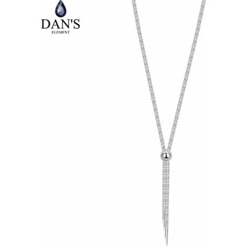 DANS Element Brand Colors Real Austrian Crystals Fashion Water Drop Tassel Pendant Necklace for Women Valentine Gift 134455