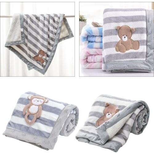 Newborn Baby Soft Fleece Flannel Blanket for Pram Crib Moses Basket