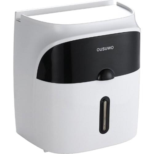 Double layer Waterproof Wall Mount Toilet Paper Holder Shelf Toilet Paper Tray Roll Paper Tube Storage Box Creative Tray