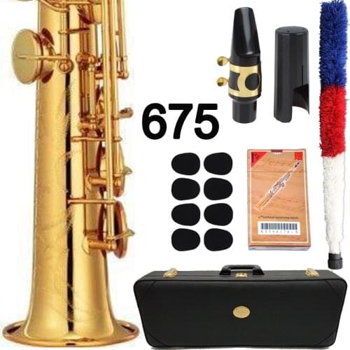Brand New Japan Saxophone Soprano 675 Professional Soprano Sax Custom Gold Lacquer Mouthpiece Reeds Neck With Case