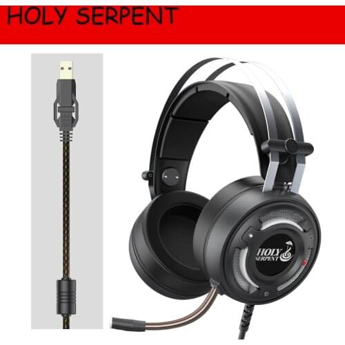 HOLY SERPENT X3 Gaming Headset 7.1 Channel E-sports Headphones Active Noise Cancelling Headphones with Mic Wired Headset