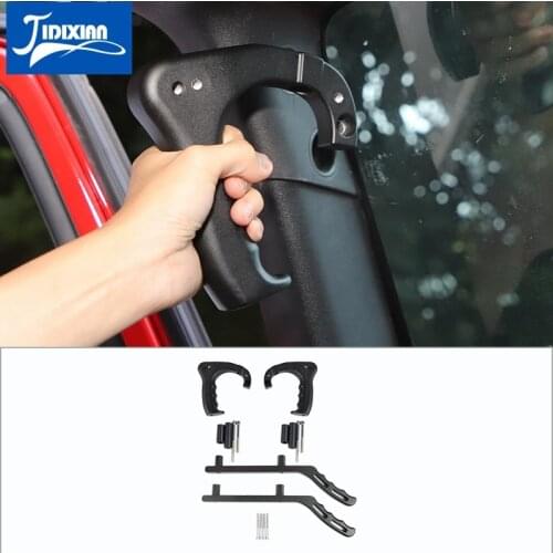 JIDIXIAN 4Pcs Armrests for Wrangler JK Car Front Rear Roof Top Grab Handle Kit for Jeep Wrangler JK 2007-2017 Accessories
