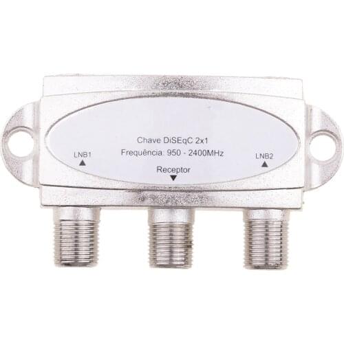 FTA Switch 2X1 DiSEqC Satellite Dish for FTA Receiver Multi LNB LNBF White
