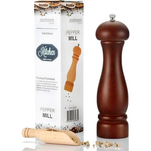 Kitchen Tools Cooking Black walnut Salt and Pepper Grinder Hand Movement Oak Wood Pepper Mill
