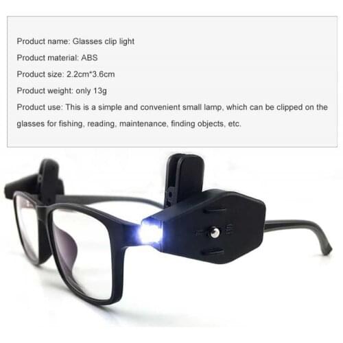 Eyeglass Clip Lantern 1/2Pcs Mini Flashlight Glasses Reading Lamp Adjustable Eyeglasses Lamp Flexible Book Reading Lights Hot