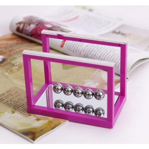 Magnetic Newton Cradle with Mirror Balance Ball Perpetual Instrument Physics Science Pendulum Home Desk Decor Ornaments Crafts