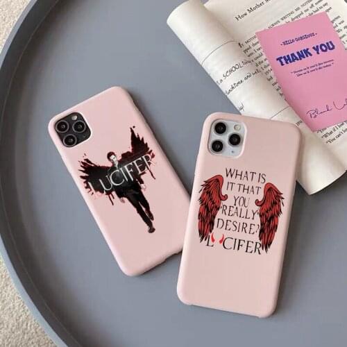 Fashion American TV Degenerate Angel Lucifer pink TPU soft phone cover For iphone 12mini Xs XR XSMax 11pro 12pro MAX 7 8 Plus SE