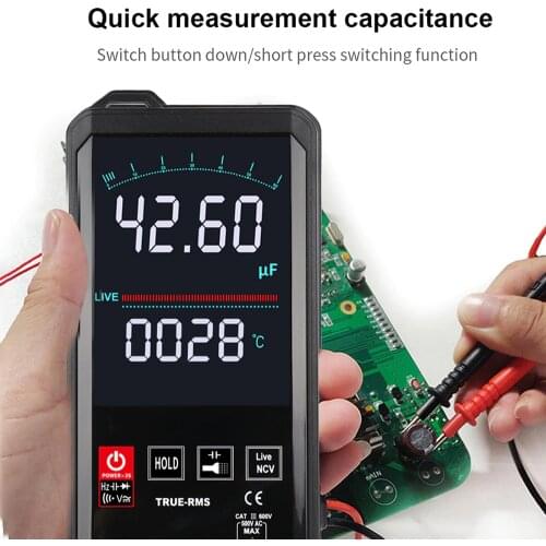 KKmoon KKM128 4.7 Inch Touching Color Screen Ultra-thin Multimeter Voltage Frequency Capacitance Resistance Meter 6000 Counts