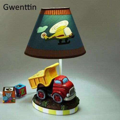 Cartoon Car Table Lamps for Childrens Room Bedroom Bedside Lamp Boy Kids Baby Luminaire Modern Led Stand Desk Light Fixtures