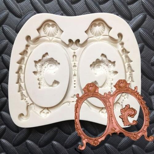 New European Vintage Frame Cake Baking Tools Fondant Cake Decorative Silicone Mold Fashion Kitchen Distribution