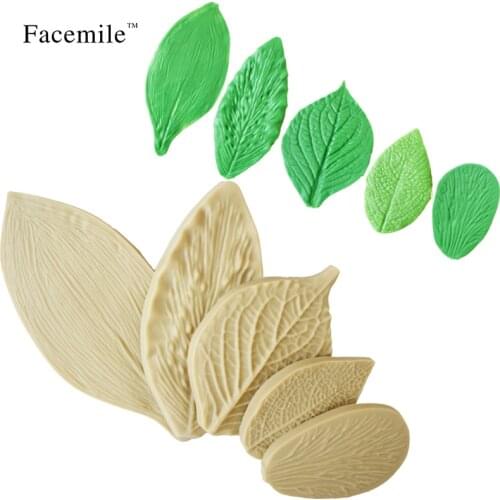New Arrival 5PCS/Set Fondant Cake Decorating Tools Flower Making GumPaste Peony Rose Floral Petal Leaf Veiner Silicone Mold