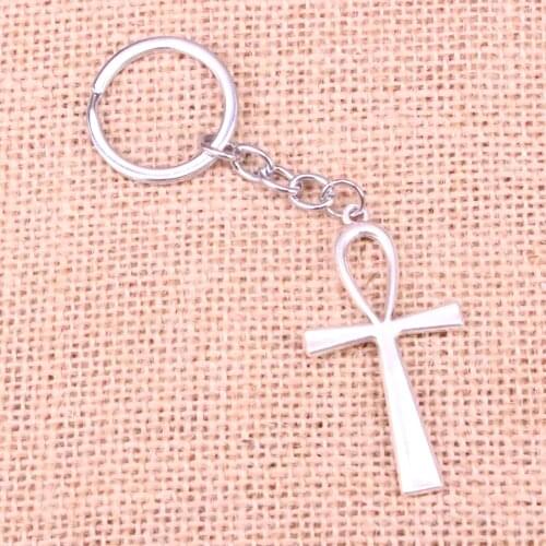 20pcs 52*28mm cross egyptian ankh life symbol Pendants DIY Men Car Key Chain Ring Holder Keyring Souvenir Jewelry Gift