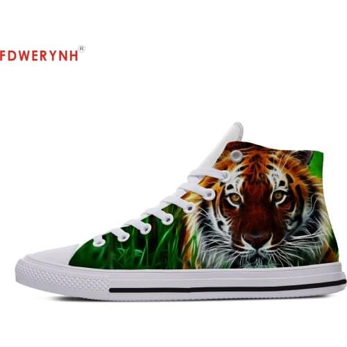 Womens Customized Casual Canvas Shoes Tiger Leisure Black Clothing Animal Men Plimsolls Women Breathable Custom Shoes