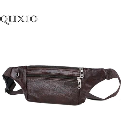 Genuine Leather Waist Packs For Men 2019 Summer New Cow Leather Mens Fanny Pack Casual USB Belt Bag Male Mini Phone Pouch YCL01