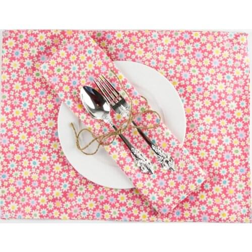 30x40cm pink children placemats fashion cotton placemat heat insulation mat dining table mat cartoon fabric Napkin
