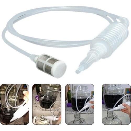 Manual Plastic Home Brew Syphon Tube Pipe Hose Water Wine Hand Transfer Pump For Drop Ship Wine Beer Making Tool Brewing Food