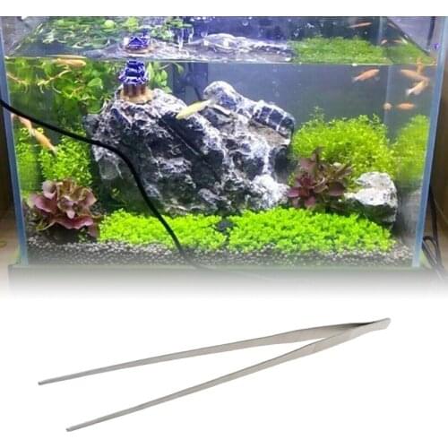 Aquarium Live Tank Curve Plant Long Tongs Stainless Steel Tweezers 27/38/48cm