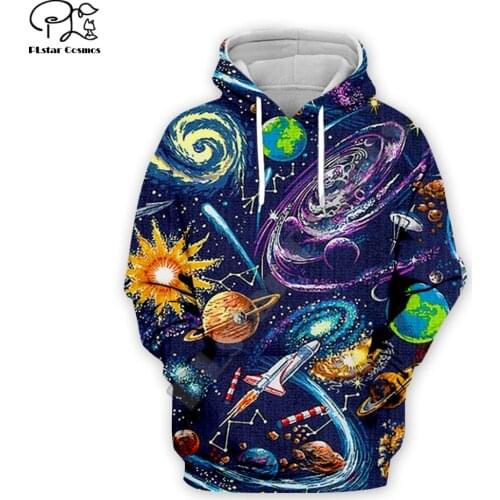 Men women autumn fashion space Galaxy Hoodies 3D Print universe long sleeve Sweatshirt Harajuku zipper pullover tracksuit