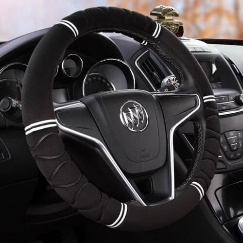 Universal Car PU Leather Steering-Wheel Covers Anti-slip Skidproof Durable 38CM/15" Dynamic Fibre Handmade Steering Wheel Cover