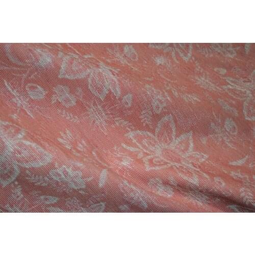 Foreign trade fashion beautiful elegant red Jacquard natural linen fashion fabric small suit overskirt dress/1m