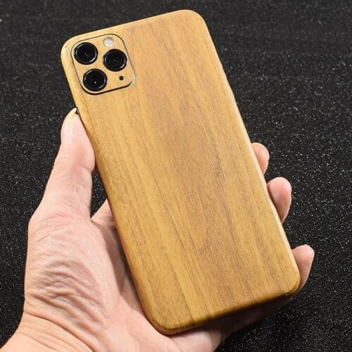 High Simulation Wood Grain Sticker Phone Back Paste Sticker For iPhone 12 Pro Max 12 Mini 11 Pro MAX XS XR 8 7 6S Plus SE 2020