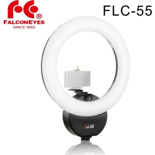 FALCON EYES FLC-55 LED Soft Ring Lighting 5600K Portable for phone Video Live Selfie Light For Studio With Phone Bracket Filter