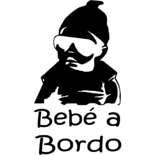 7.9cm*13.7cm Alert Logo Car Stickers BEBE A BORDO Cute Baby Car Tail Stickers C5-0071