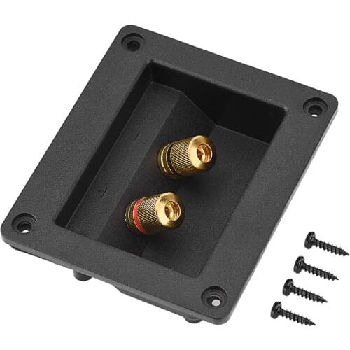 Acoustic Components for HiFi Speaker 2 Copper Binding Post Terminal Cable Connector Box Shell With 2 Copper Screw Binding Ports