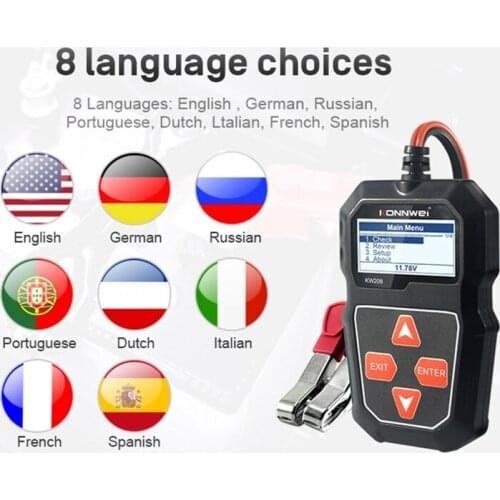 12V Car KW208 Battery OBD2 kKUD Tester Digital Automotive Diagnostic Car Battery Analyzer Cranking Charging Scanner Tool