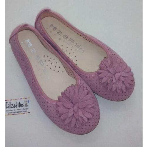 Ballerinas suede chopped Pink with rosette of Dobsons.com Girls