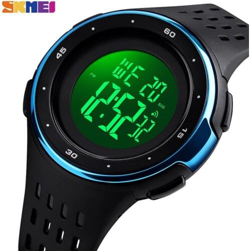 SKMEI Sports Watches For Man Waterproof Digital Mens Wristwatches PU Soft Band Chrono Hour Clock Male reloj hombre 1537
