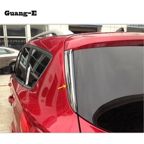 Car Body Cover ABS Rear Tail Spoiler Side Triangle Molding Window Bezel Trim Stick 2pcs For Ford Kuga Escape 2013 2014 2015 2016