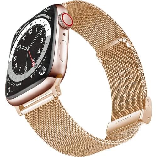 For apple watch band Milanese loop 44mm 40mm for iwatch SE apple watch 6 5 4 3 42mm 38mm mesh bands stainless steel strap correa