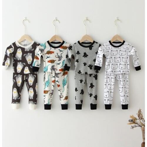 Home Wear Pajamas for Boy Pajamas Kids Nightwear 0-4Y Kids Boys Clothing Baby Boy Pajamas Sets Cotton Boys Sleepwear Children