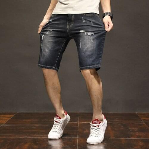 Plus Zise 6XL 7XL 48 Classic Style Mens Elasticated Waist Short Jeans Summer New Fashion Casual Cotton Denim Shorts Male Brand