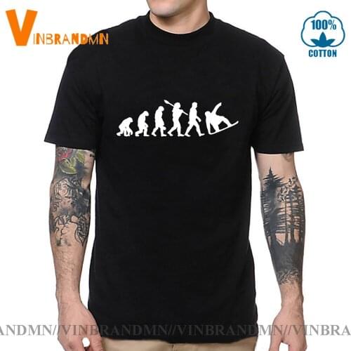 Evolution snowboard T shirt men Winter boarding tshirt Snowboarding Evolution T-shirt snowboarder sports Jump freestyle clothing
