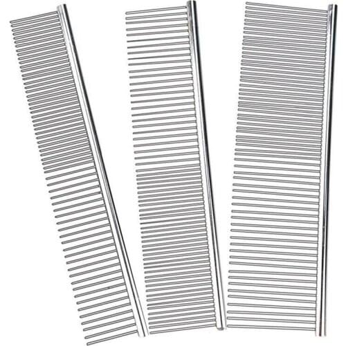 Stainless Steel Needle Dog Comb Two Style Density Epilation Puppy Hair Trimmer Asymmetric Pet Cleaning Grooming Brush