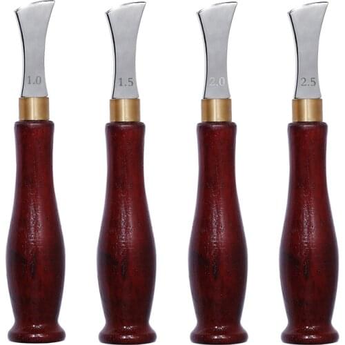 1/1.5/2/2.5mm Leather Edge Creaser Stainless Steel Shallow Slot Edge Lineer Pressure Edge Device Trimmer Crimping Leather Tools