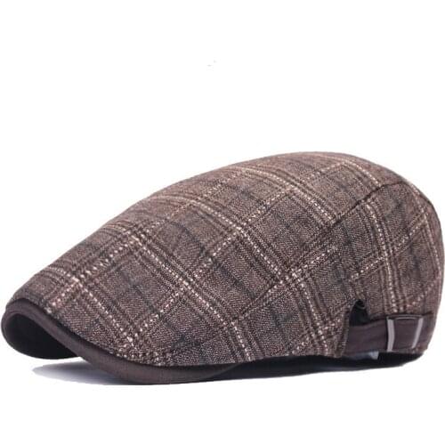 Unisex Cheap Fashion Plaid Ivy Cap Men Women Newsboy Caps Casual Berets Golf Driving Flat Cabbie Caps Casquette Hat Adjustable