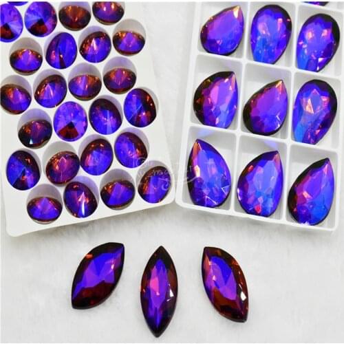 Red Coffee AB Crystals clothes decorations stobes glass rhinestones pointback beads for jewelst eardrop Rivoli Rectangle