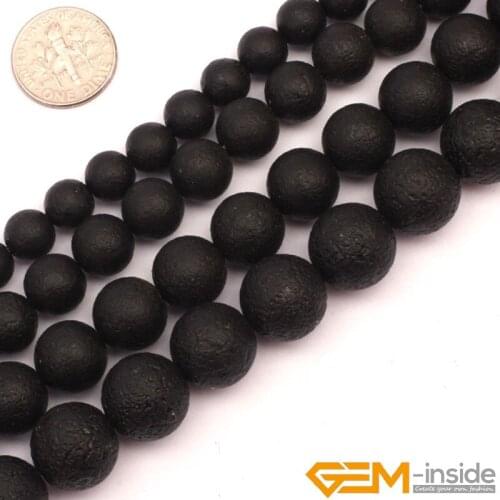 Natural Vintage Black Frosted Agates Round Accessories Beads For Jewelry Making Strand 15 Inch DIY Jewelry For Women Gifts