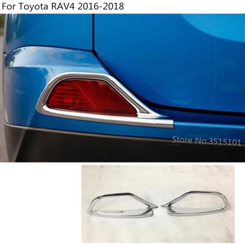 Car Cover ABS Chrome Lamp Rear Tail Fog Light Trim Frame Body Stick For Toyota RAV4 2016 2017 2018